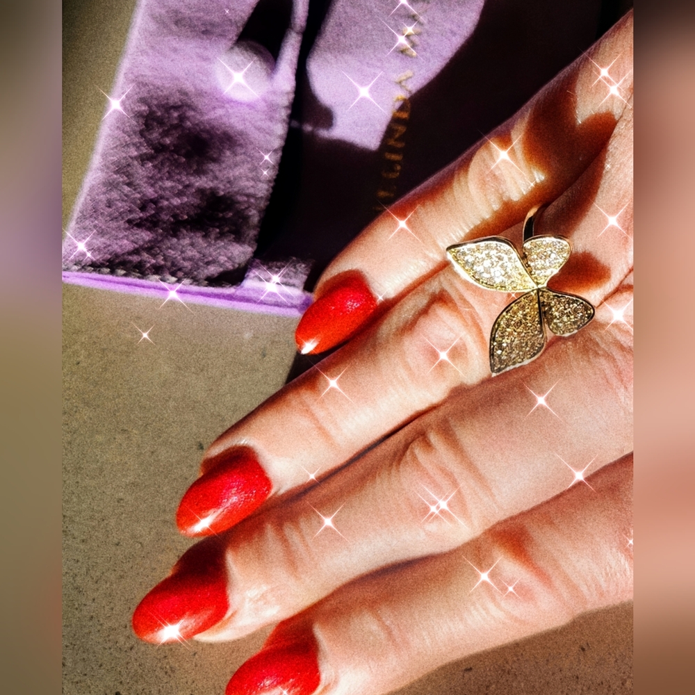 Brand New Melinda Maria Paloma Butterfly Ring - Gold Size 8